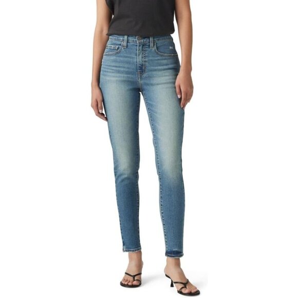 Women's High Rise Skinny Jeans Cotton Blend Stretch Zipper Closure Slim Fit